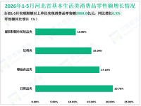 2026年1-5月份河北省限额以上单位实现消费品零售额2068.0亿元，同比增长6.3%