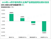 2024年1-8月宁德市规模以上工业增加值同比下降3.3%，降幅比1-7月扩大0.5%