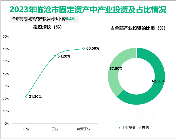 2023年临沧市固定资产中产业投资及占比情况