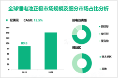 锂电池正极行业发展趋势：2024-2029年全球市场规模将以12.5%的CAGR增长