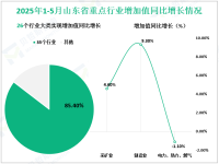 2025年1-5月山东省规模以上工业增加值同比增长7.8%
