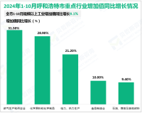 2024年1-10月呼和浩特市规模以上工业增加值同比增长9.1%