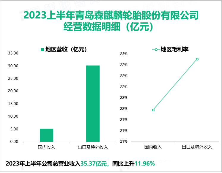 2023上半年青岛森麒麟轮胎股份有限公司 经营数据明细（亿元）