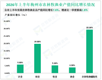 2026年上半年梅州市地区生产总值763.81亿元，同比增长6.5%