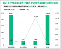 2024上半年黑龙江省社会消费品零售总额2662.1亿元，同比增长1.5%