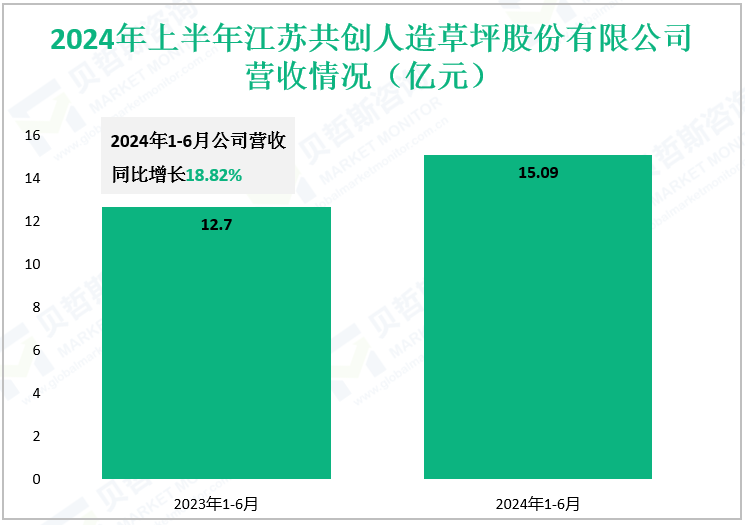 2024年上半年江苏共创人造草坪股份有限公司营收情况（亿元）