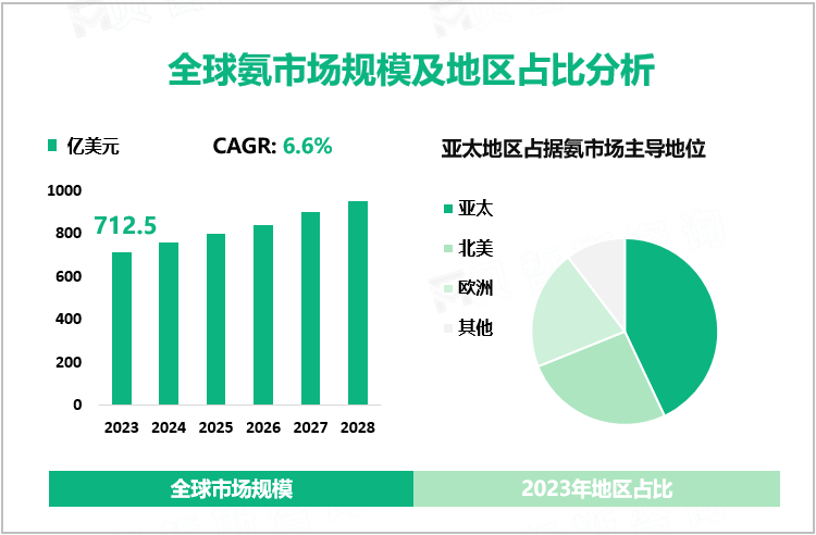 全球氨市场规模及地区占比分析