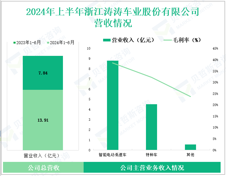 2024年上半年浙江涛涛车业股份有限公司营收情况