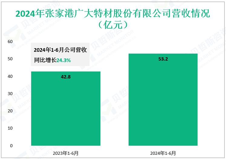 2024年张家港广大特材股份有限公司营收情况（亿元）