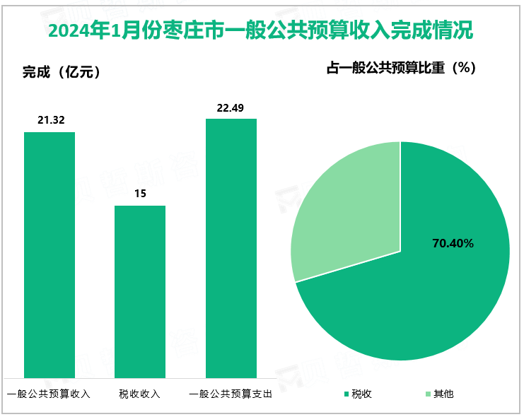 2024年1月份枣庄市一般公共预算收入完成情况