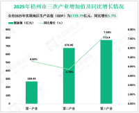 2025年梧州市生产总值（GDP）为1719.79亿元，同比增长5.7%