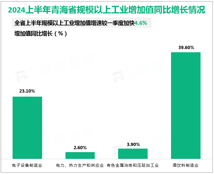 2024上半年青海省规模以上工业增加值同比增长情况