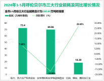 2024年1-5月份呼伦贝尔市规模以上工业企业能耗233.67万吨标准煤，同比下降1.8%