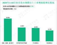 2025年1-10月份青岛市规模以上工业增加值同比增长7.7%