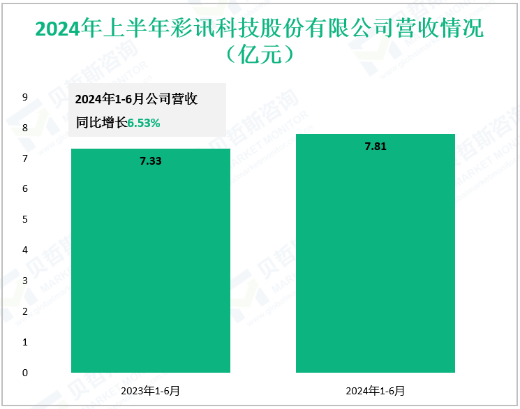 2024年上半年彩讯科技股份有限公司营收情况（亿元）