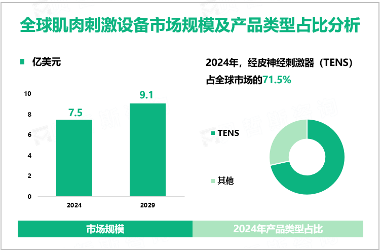 全球肌肉刺激设备市场规模及产品类型占比分析