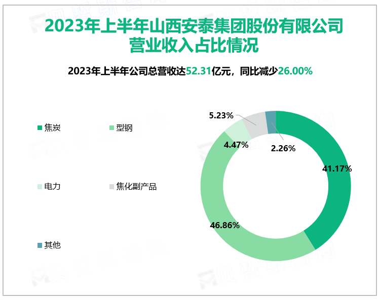 2023年上半年山西安泰集团股份有限公司营业收入占比情况