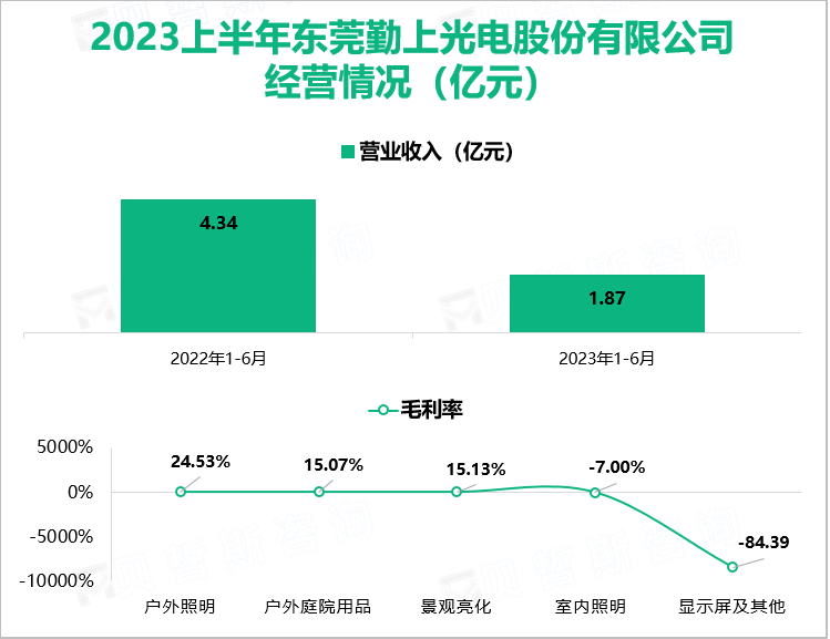 2023上半年东莞勤上光电股份有限公司 经营情况（亿元）