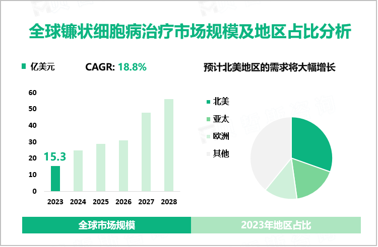 全球镰状细胞病治疗市场规模及地区占比分析