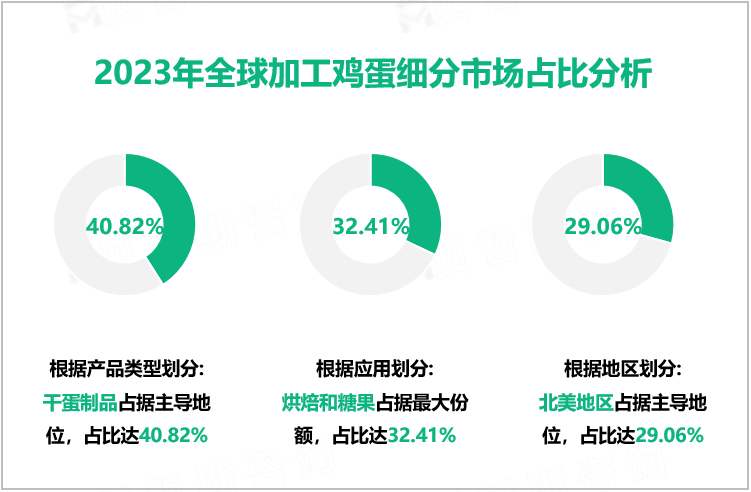 2023年全球加工鸡蛋细分市场占比分析