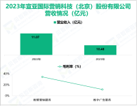 宣亚国际专注于营销行业，其营收在2023年为10.48亿元