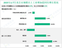 2025年1-7月龙岩市规模以上工业增加值同比增长6.9%，比上半年回落0.1%