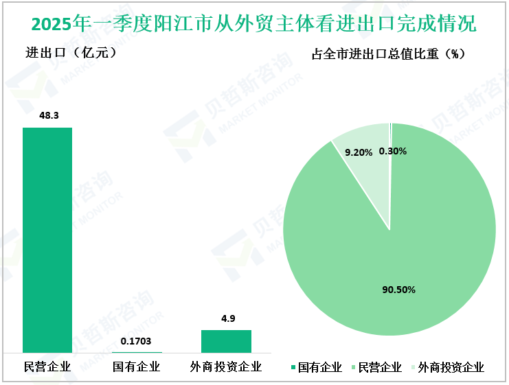 2025年一季度阳江市从外贸主体看进出口完成情况