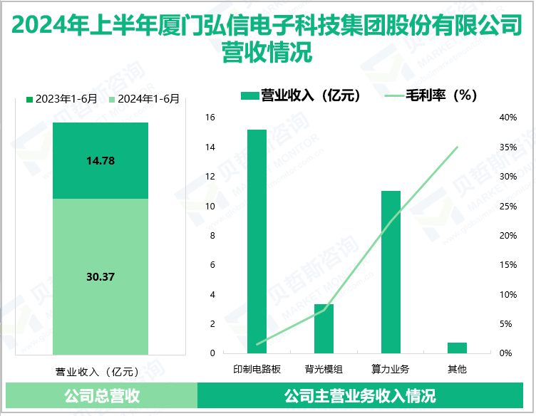 2024年上半年厦门弘信电子科技集团股份有限公司营收情况