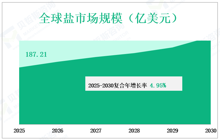 全球盐市场规模（亿美元）