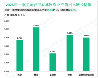 2026年一季度龙岩市实现地区生产总值966.10亿元，同比增长4.2%