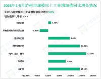 2026年1-5月泸州市规模以上工业增加值同比增长9.0%