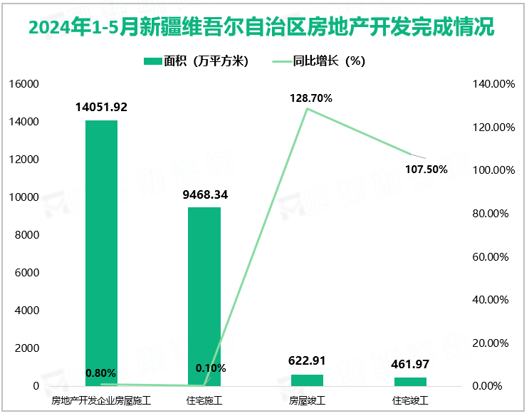 2024年1-5月新疆维吾尔自治区房地产开发完成情况