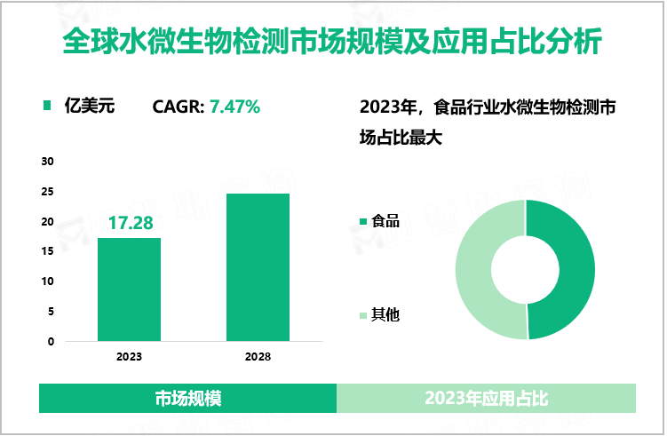 全球水微生物检测市场规模及应用占比分析