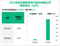 新特电气专注于输配电及控制设备制造，其营收在2023年为4.48亿元