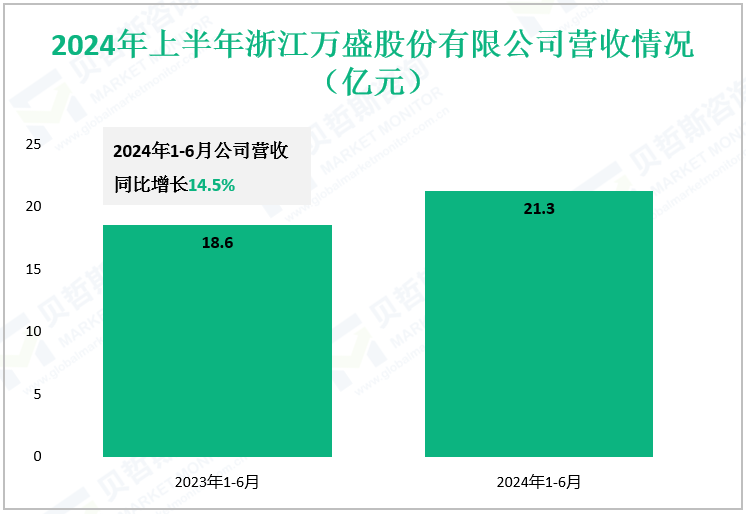 2024年上半年浙江万盛股份有限公司营收情况（亿元）