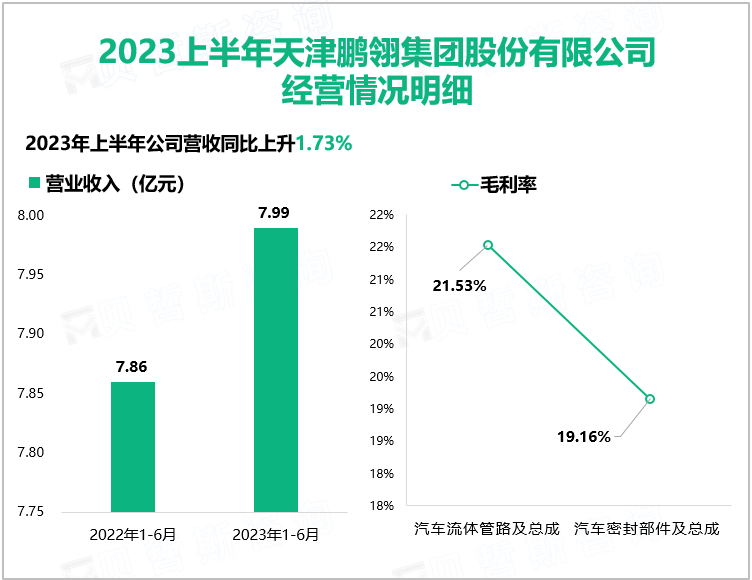 2023上半年天津鹏翎集团股份有限公司 经营情况明细