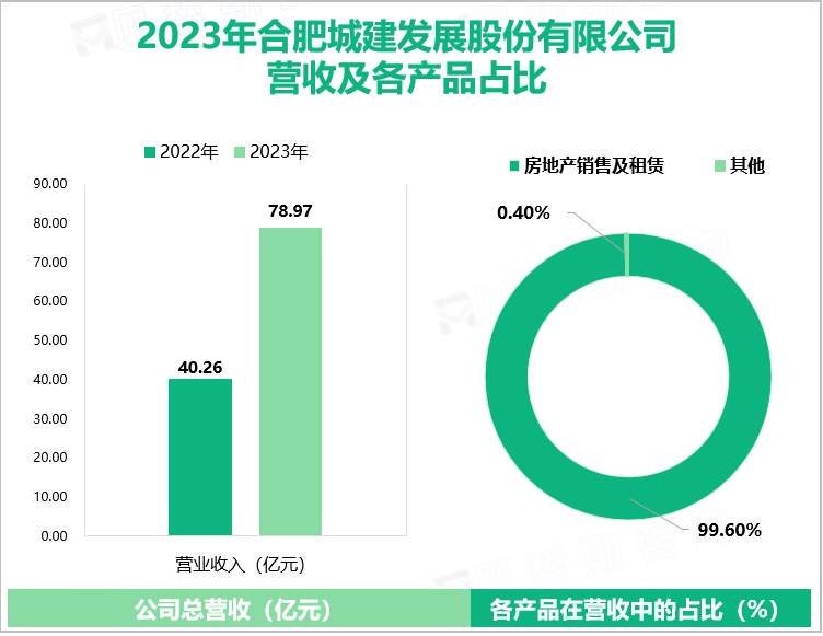 2023年合肥城建发展股份有限公司营收及各产品占比