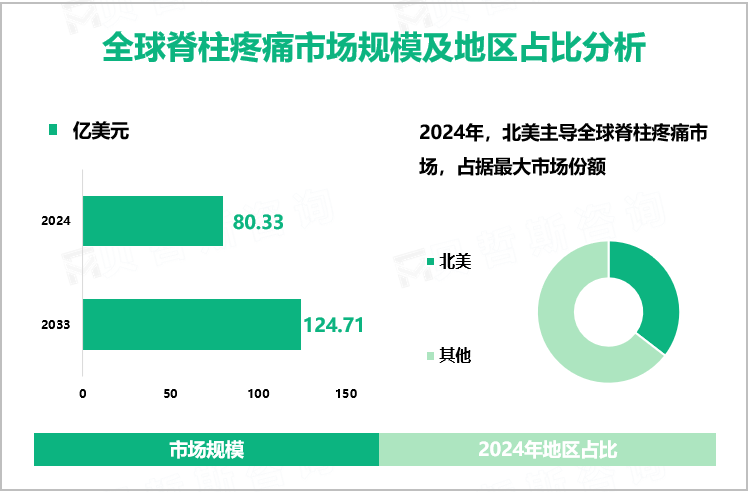 全球脊柱疼痛市场规模及地区占比分析