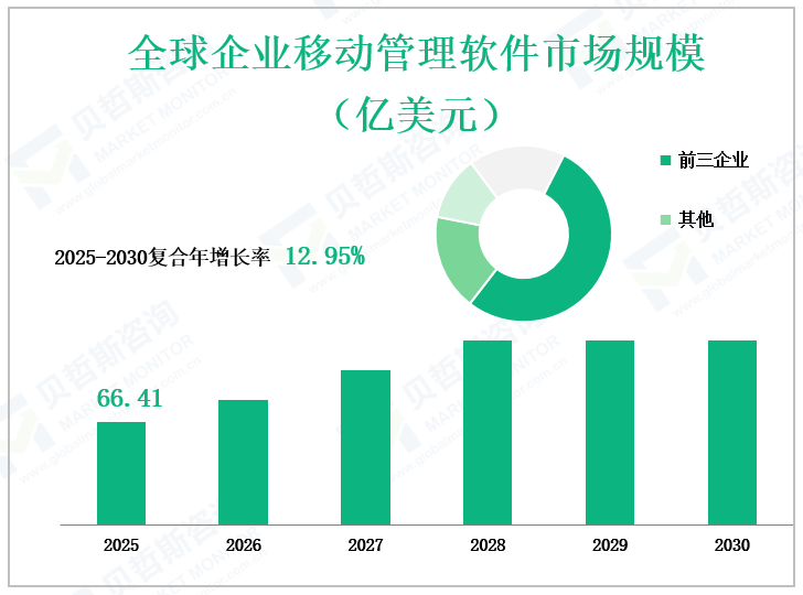 全球企业移动管理软件市场规模 （亿美元）