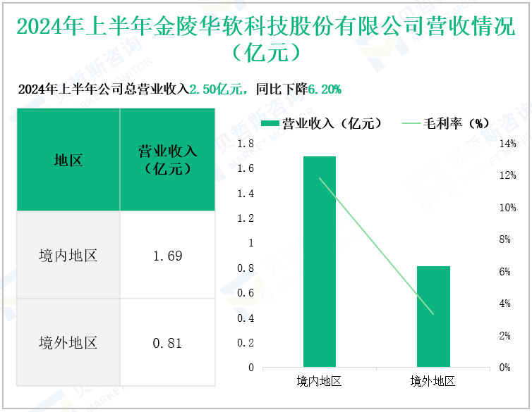 2024年上半年金陵华软科技股份有限公司营收情况(亿元)