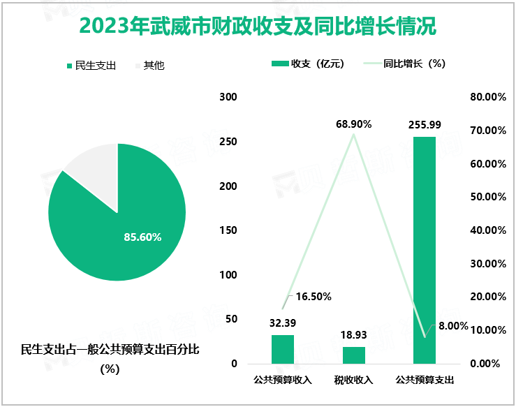 2023年武威市财政收支及同比增长情况