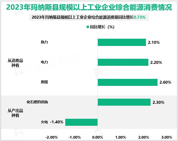 2023年玛纳斯县规模以上工业企业综合能源消费情况