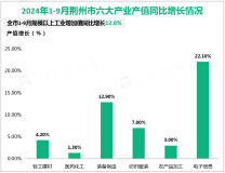2024年1-9月荆州市规模以上工业增加值同比增长12.8%