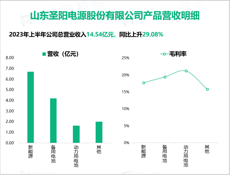 山东圣阳电源股份有限公司产品营收明细