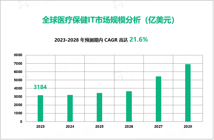 全球医疗保健IT市场规模分析（亿美元）