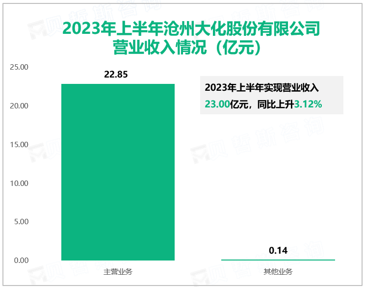 2023年上半年沧州大化股份有限公司营业收入情况（亿元）