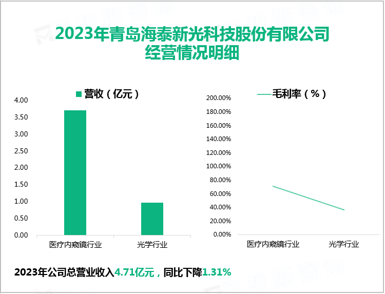 2023年青岛海泰新光科技股份有限公司经营情况明细