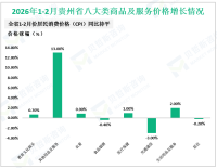 2026年1-2月份贵州省限额以上消费品零售额同比增长16.3%