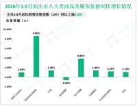 2026年1-5月汕头市居民消费价格指数（CPI）同比上涨0.8%