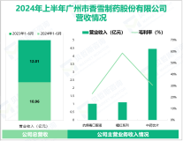 香雪制药深耕中药制药行业，其营收在2024年上半年为10.96亿元